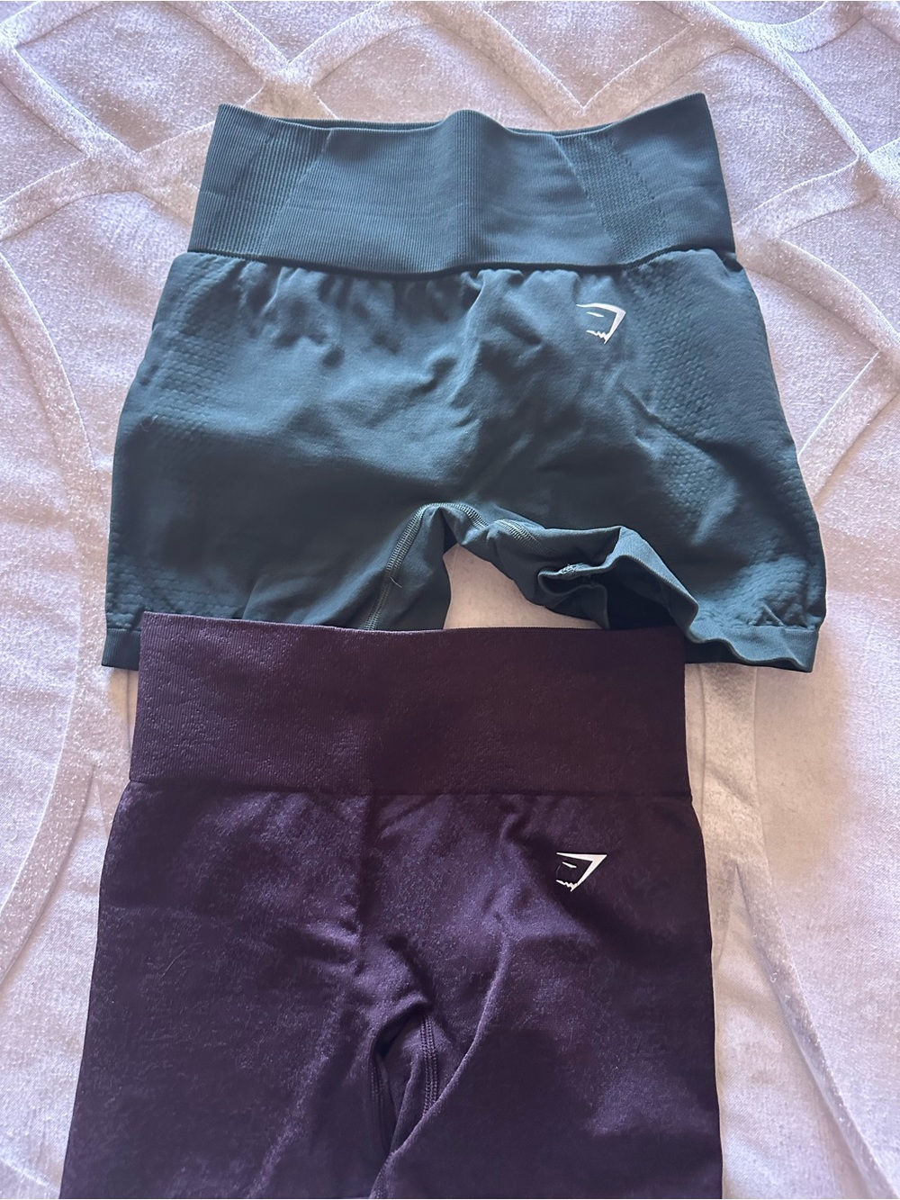 Gymshark High-Waist Bike Shorts - Teal and Plum